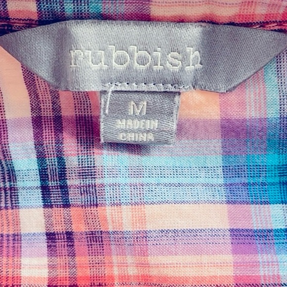 Rubbish plaid button down size M - Picture 5 of 13
